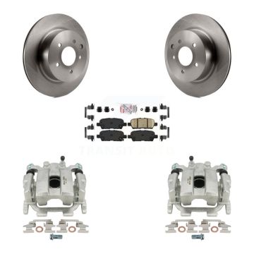 Rear Disc Brake Caliper Rotors And Ceramic Pad Kit For INFINITI QX50 G25 Nissan 370Z Q40 KC8-100775N