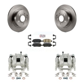 Rear Disc Brake Caliper Rotors And Ceramic Pads Kit For 2010-2012 INFINITI EX35 KC8-100776N