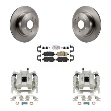 Rear Disc Brake Caliper Rotors And Ceramic Pads Kit For 2010-2012 INFINITI EX35 KC8-100777N