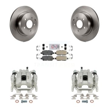 Rear Disc Brake Caliper Rotors And Ceramic Pads Kit For 2008-2012 INFINITI EX35 KC8-100779N