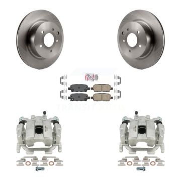 Rear Disc Brake Caliper Rotors And Ceramic Pads Kit For 2010 INFINITI M35 M45 KC8-100790N
