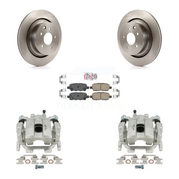 Rear Brake Caliper Rotors & Ceramic Pad Kit For 10-13 INFINITI G37 Without Brembo Brakes KC8-100792N