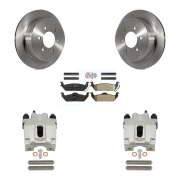Rear Disc Brake Caliper Rotors And Semi-Metallic Pads Kit For Ford F-150 Lincoln Mark LT KC8-100793N