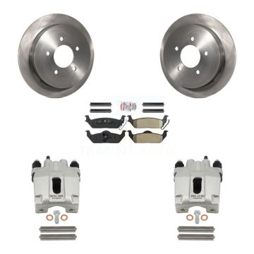 Rear Disc Brake Caliper Rotors And Semi-Metallic Pads Kit For Ford F-150 KC8-100797N