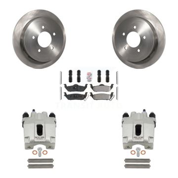 Rear Disc Brake Caliper Rotors And Semi-Metallic Pads Kit For Ford F-150 KC8-100798N