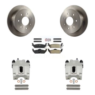 Rear Disc Brake Caliper Rotors And Semi-Metallic Pads Kit For Ford F-150 KC8-100799N