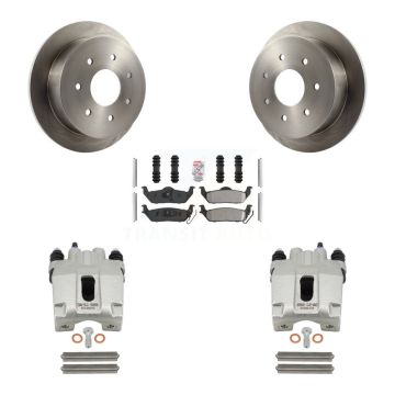 Rear Disc Brake Caliper Rotors And Semi-Metallic Pads Kit For Ford F-150 KC8-100800N
