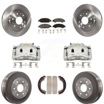 Front Rear Brake Caliper Rotors Drum Ceramic Pad Kit (8Pc) For GMC Sierra 1500 Chevrolet KC8-100802C