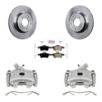 Rear Disc Brake Caliper Rotors And Semi-Metallic Pads Kit For Mazda 5 KC8-100803N