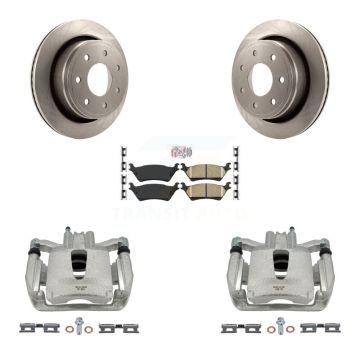 Rear Disc Brake Caliper Rotor Ceramic Pad Kit For 2012-2014 Ford F-150 With 7 Lug Wheels KC8-100806N