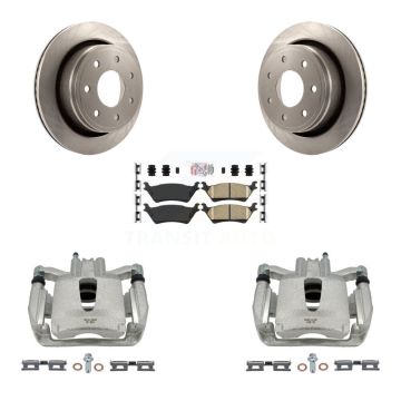 Rear Disc Brake Caliper Rotor Ceramic Pad Kit For 2012-2014 Ford F-150 With 7 Lug Wheels KC8-100807N