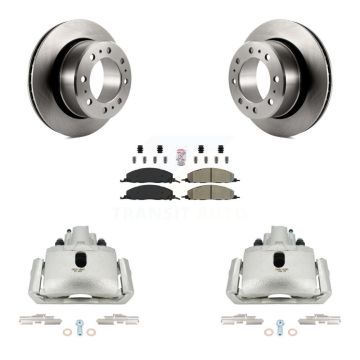 Rear Disc Brake Caliper Rotors Semi-Metallic Pad Kit For 2012 Ram 1500 With 8 Lug Wheels KC8-100809N