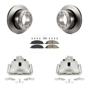 Rear Disc Brake Caliper Rotors Semi-Metallic Pad Kit For 2012 Ram 1500 With 8 Lug Wheels KC8-100810N