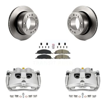 Rear Disc Brake Caliper Rotors And Semi-Metallic Pads Kit For Ram 3500 2500 Dodge KC8-100813N