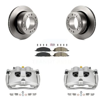 Rear Disc Brake Caliper Rotors And Semi-Metallic Pads Kit For Ram 3500 2500 Dodge KC8-100814N