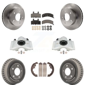 Front Rear Brake Caliper Rotors Drum Semi-Metallic Pad Kit (8Pc) For Chevrolet Astro GMC KC8-100815P
