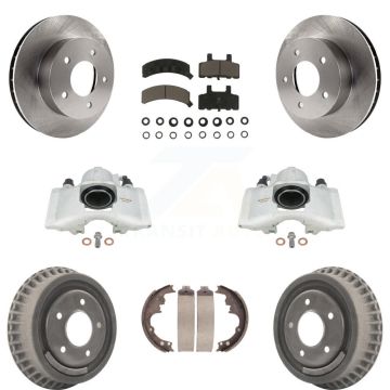 Front Rear Brake Caliper Rotor Drum Ceramic Pad Kit (8Pc) For Chevrolet Astro GMC Safari KC8-100819C