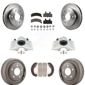 Front Rear Disc Brake Caliper Rotors Drums Ceramic Pads Kit (8Pc) For GMC Yukon KC8-100821C