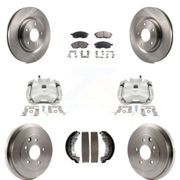 Front Rear Brake Caliper Rotor Drum Ceramic Pad Kit (8Pc) For Nissan Sentra Turbocharged KC8-100821T