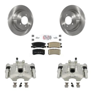 Rear Disc Brake Caliper Rotors And Ceramic Pads Kit For Mitsubishi Lancer Dodge Caliber KC8-100822N