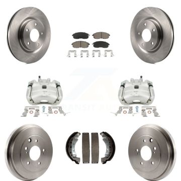 Front Rear Brake Caliper Rotor Drum Ceramic Pad Kit (8Pc) For Nissan Sentra Turbocharged KC8-100825C