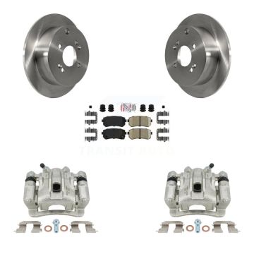 Rear Disc Brake Caliper Rotors Ceramic Pad Kit For 2006-2007 Hyundai Accent Kia Rio5 Rio KC8-100829N