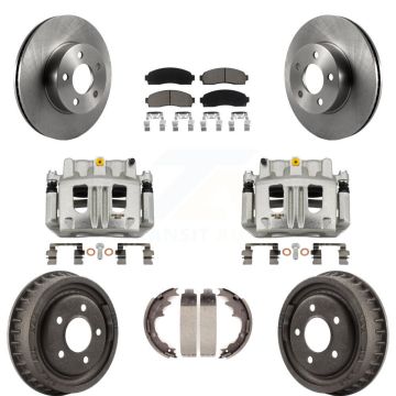 Front Rear Brake Caliper Rotors Drums Ceramic Pads Kit (8Pc) For Ford Ranger Mazda B4000 KC8-100843C