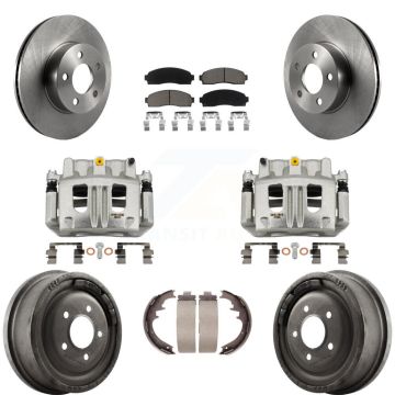 Front Rear Brake Caliper Rotors Drums Ceramic Pads Kit (8Pc) For Ford Ranger Mazda B4000 KC8-100844C