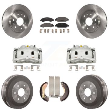 Front Rear Brake Caliper Rotors Drum Ceramic Pads Kit (8Pc) For Chevrolet Silverado 1500 KC8-100850T