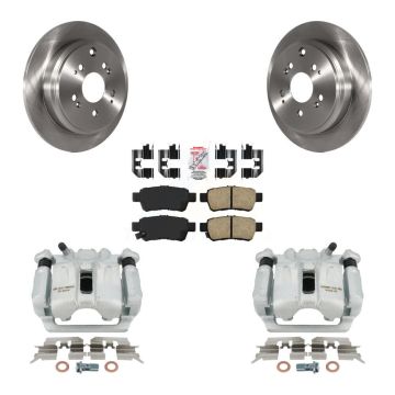 Rear Disc Brake Caliper Rotors And Ceramic Pads Kit For 2005-2010 Honda Odyssey KC8-100853N