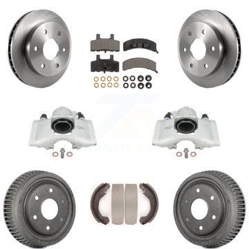 Front Rear Brake Caliper Rotors Drum Ceramic Pad Kit (8Pc) For Chevrolet K1500 GMC Yukon KC8-100854T