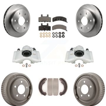 Front Rear Disc Brake Caliper Rotors Drums Ceramic Pads Kit (8Pc) For GMC Yukon KC8-100855T