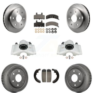 Front Rear Disc Brake Caliper Rotors Drums Ceramic Pads Kit (8Pc) For GMC Yukon KC8-100856T