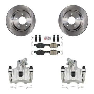 Rear Disc Brake Caliper Rotors And Ceramic Pads Kit For Mazda 3 Sport KC8-100860N