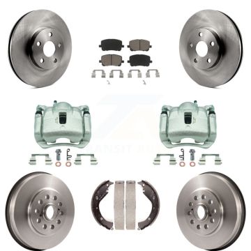 Front Rear Brake Caliper Rotor Drum Ceramic Pad Kit (8Pc) For Toyota Matrix Pontiac Vibe KC8-100861C