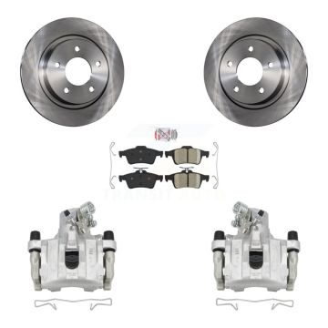 Rear Disc Brake Caliper Rotors And Ceramic Pads Kit For Mazda 3 Sport KC8-100861N