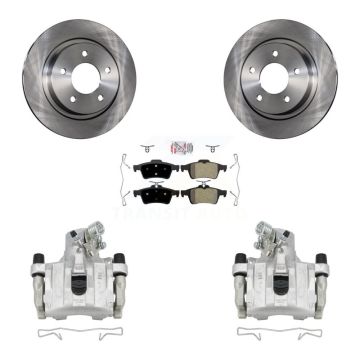 Rear Disc Brake Caliper Rotors And Semi-Metallic Pads Kit For Mazda 3 Sport KC8-100862N