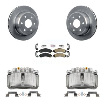Rear Brake Caliper Rotor & Ceramic Pad Kit For Chevrolet Silverado 1500 GMC Avalanche XL KC8-100866N