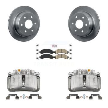 Rear Disc Brake Caliper Rotors And Ceramic Pad Kit For 2002 Chevrolet Avalanche 1500 4WD KC8-100867N