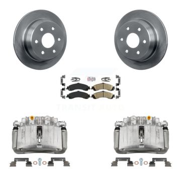 Rear Disc Brake Caliper Rotors And Ceramic Pads Kit For 2002 Chevrolet Suburban 1500 4WD KC8-100869N