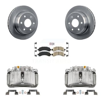Rear Brake Caliper Rotors Ceramic Pad Kit For 2002 GMC Yukon Chevrolet Tahoe XL 1500 RWD KC8-100870N