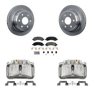 Rear Brake Caliper Rotor Semi-Metallic Pad Kit For GMC Yukon Chevrolet Tahoe XL 1500 RWD KC8-100871N