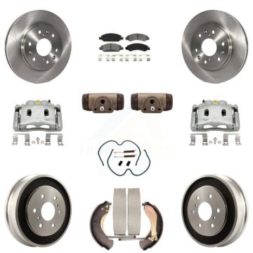 Front Rear Brake Caliper Rotors Drum Semi-Metallic Pad Shoe Cylinder Kit (11Pc) For 1500 KC8-100879S
