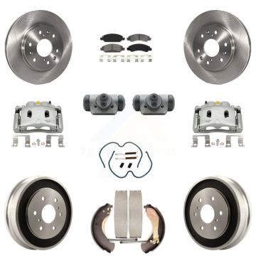 Front Rear Brake Caliper Rotors Drum Semi-Metallic Pad Shoe Cylinder Kit (11Pc) For 1500 KC8-100881S