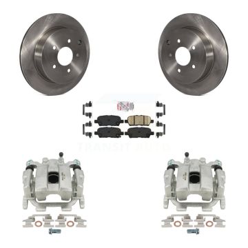 Rear Disc Brake Caliper Rotors And Ceramic Pads Kit For INFINITI Q50 Q60 QX70 KC8-100887N
