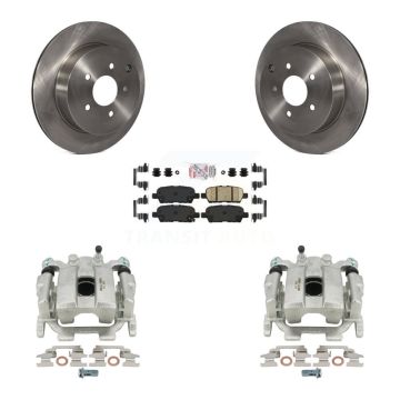 Rear Disc Brake Caliper Rotors And Ceramic Pads Kit For INFINITI Q50 Q60 QX70 KC8-100888N