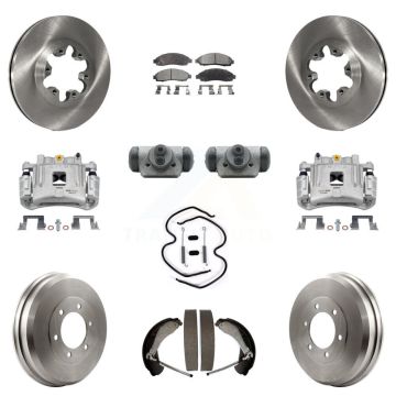 Front Rear Brake Caliper Rotor Drum Semi-Metallic Pad Shoe Cylinder & Kit (11Pc) For GMC KC8-100888P
