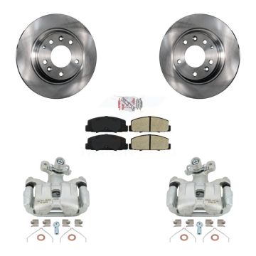 Rear Disc Brake Caliper Rotors And Semi-Metallic Pads Kit For 2003-2005 Mazda 6 KC8-100898N