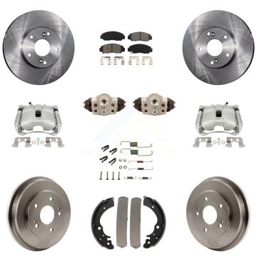 Front Rear Disc Brake Caliper Rotors Drum Semi-Metallic Pad Shoe Cylinder Kit (11Pc) For KC8-100907S