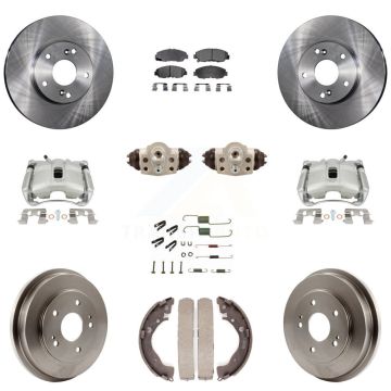 Front Rear Disc Brake Caliper Rotors Drum Semi-Metallic Pad Shoe Cylinder Kit (11Pc) For KC8-100912P
